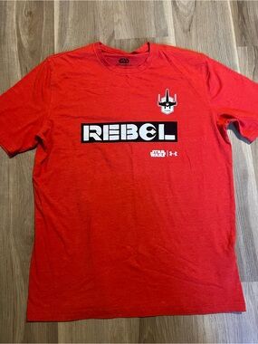 Under Armour x Star Wars Men's Red REBEL Graphic Tee Sz Lg